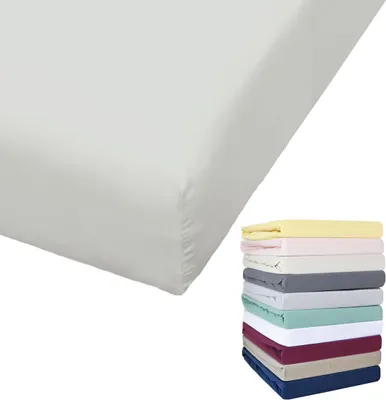 Produktbild von Bierbaum Jersey Spannbettlaken 27cm Steghöhe 90x190-100x200 / 140-160x200 / 180-200x200 cm Grau Gelb Weiß Grün Blau, Farbe:Silber, Größe:140x200cm Spannbettlaken