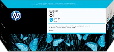 Image de HP 81 680 ml fargestoffbasert blekkpatron, cyan cartouche d'encre 1 pièce(s) Original