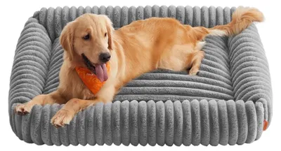 Produktbild von Orthopädisches Hundebett mittlerer Größe | Taubengrau | 120x85x23 cm