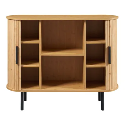 Produktbild von Kommode ‘Tvedestrand’ mit 2 Schiebetüren 100 x 40 x 80 cm Holzfarben / Schwarz