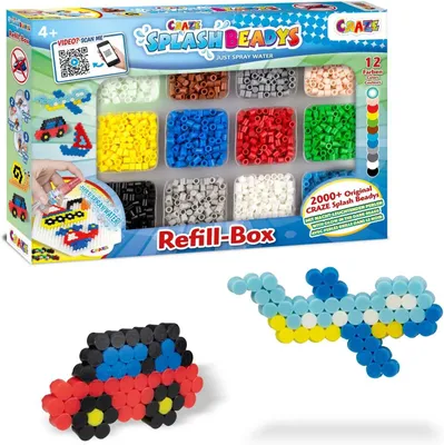 Produktbild von Splash BEADYS, Perlen für Kinder, Nachfüllbox für Jungen, Bügelperlen ohne Bügeleisen, Nachfüllpackung, Wasserperlen für Kinder