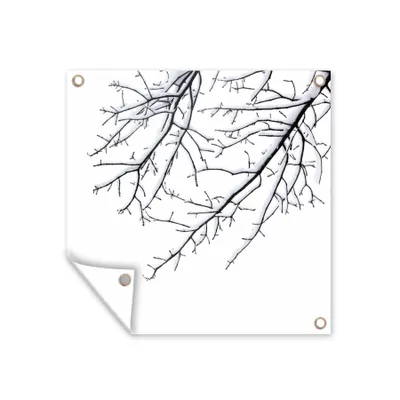 Obrázek produktu pro MuchoWow® Zahradní plakáty - Větve se sněhem - 50x50 cm - Zahradní dekorace