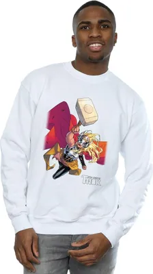 Produktbild von Marvel - "The Mighty Thor Mjolnir" Sweatshirt für Herren BI41740 (L) (Weiß)