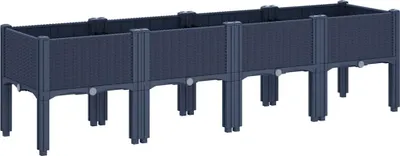 Produktbild von vidaXL Pflanzkasten mit Beinen Blaugrau 160x40x42 cm PP