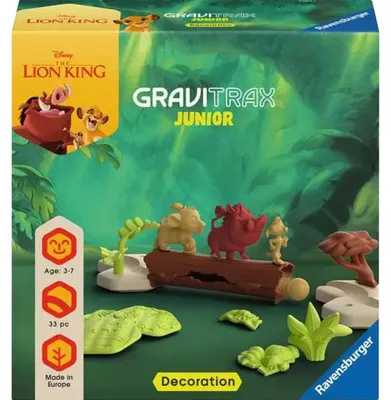 Zdjęcie produktu dla Ravensburger 23862 GraviTrax Junior Rozszerzenie Disney Krl Lew, marmurowy tor dla dzieci w wieku od 3 lat, z figurkami do zabawy au 23862