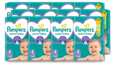 Produktbild von 12 x Pampers Active Baby Windeln Größe 4, 9–14 kg - Vorteilspackung - 12 Stücke