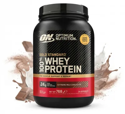 Produktbild von Optimum Nutrition 100% Whey Gold Standard (768g) Extreme Milk Chocolate - Eiweiße - Molkenprotein-Mischung
