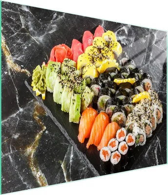 Image de Planche à découper en verre 52x30 SUSHI
