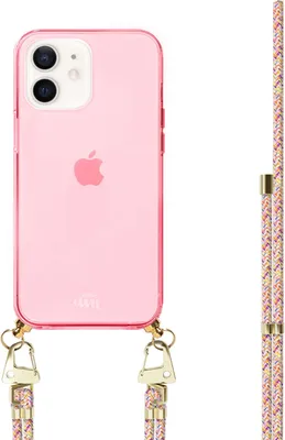 Produktbild von Rainbow Vibes Cord Hülle Pink  - Kompatibel mit iPhone 12