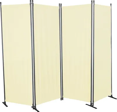 Image de Angerer, paravent 4 panneaux, tissu Swingtex, couleur ivoire