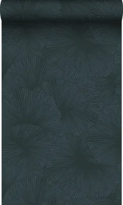 Produktbild von Origin Wallcoverings Tapete 3D Muster Blätter Dunkelblau 50 x 900 cm
