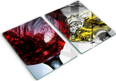 Produktbild von Glasschneideplatte - Herdabdeckplatte - 2x40x52 cm -Schneidebrett - Spritzschutz - Weingläser