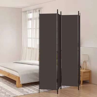 Image de vidaXL 4 pcs. Paravent Brun 200x220 cm Tissu - Séparation de pièce - Paravent - Séparateur de pièce - Cloison
