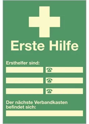 Produktbild von Dreifke® Schild Ersthelfer Verzeichnis zur Selbstbeschriftung,Kunststoff,nach...