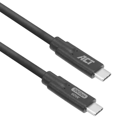 Zdjęcie produktu dla ACT AC7443, 3 m, USB C, USB C, USB 3.2 Gen 2 (3.1 Gen 2), 10 Gbit/s, Czarny