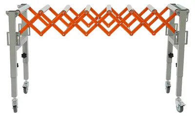 Immagine prodotto di Supporto per rulli - Binario regolabile per rulli, lunghezza 130 cm - Capacità di carico: 50 kg - Lunghezza: 46–130 cm - Altezza: 50–80 cm - 4 ruote piroettanti con freno - Colore: argento