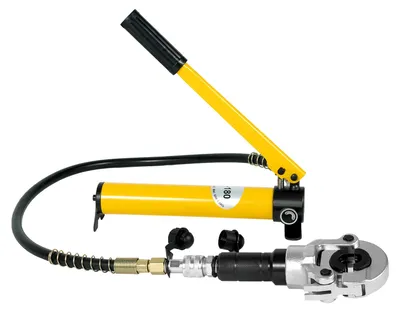 Produktbild von Hydraulische Crimpzange, 9-Dies Set, Manuelle Hydraulikpumpe, Gelb