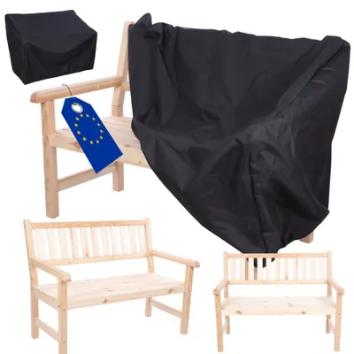 Produktbild von MODO24 Gartenbank Holz, 2-Sitzer, Schutzhülle Cordura, Friesenbank, Parkbank, Massivholz, 90x117x70 cm, Natur Imprägniert, MIRA