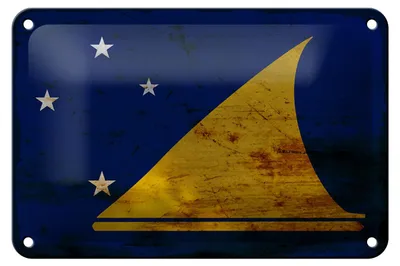 Produktbild von Blechschild Flagge Tokelau 18x12cm Flag of Tokelau Rost Dekoration