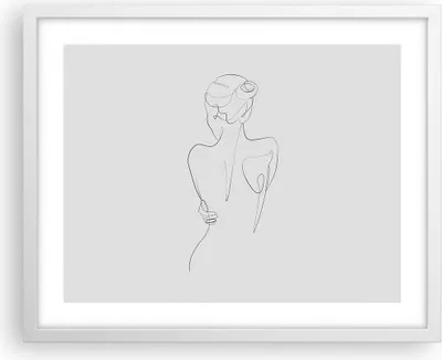 Produktbild von Gerahmtes Poster - Weißer Rahmen - Körper Frau Zeichnung - 50x40 cm - Wand Bild - Wanddeko - Wandbilder - Kunstposter - Wandposter - Bilderrahmen - Bilder - Kunstdruck - P2WAA50x40-4651