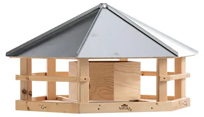Produktbild von Dehner Natura Premium Wildvogel Futterhaus Sierra Madre, mit herausnehmbarem Futtersilo, exkl. Ständer, 85 x 50 x 74 cm, FSC®-es Fichtenholz / Blech