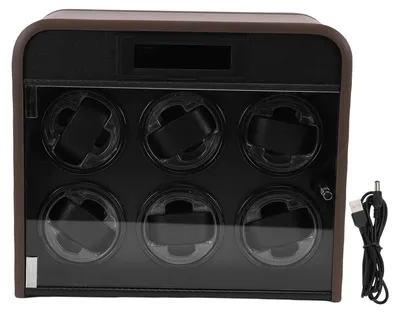 Produktbild von Uhrenbeweger, leise, 6 Slots, mit Touchscreen, LED, buntes Licht für Automatikuhren, mechanisch