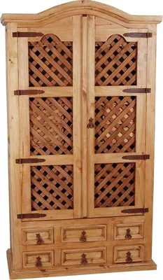 Produktbild von MiaMöbel Barschrank Mexico Möbel 105x196x48 cm Landhausstil Massivholz Pinie Honig