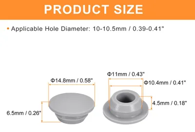 Produktbild von 15 Stš¹ck Silikonstopfen, runde Gummistopfen zum Einrasten in 10-10,5 mm L?cher, wasserdichte Lochstopfen fš¹r Metallrohre, M?bel-Endkappen, Grau
