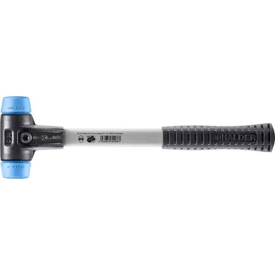 Produktbild von HALDER SIMPLEX Schonhammer Ø 30 mm TPE-soft blau mit verstärkem Tempergussgehäuse und Fiberglasstiel