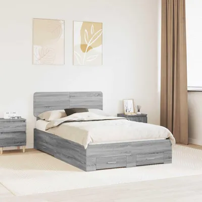 Obrázek produktu pro Maison Exclusive – rám postele Graues Sonoma 120 x 200 cm dřevěný materiál