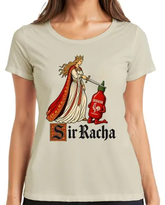 Produktbild von Sir Racha Scharfe Sauce Ritter Mittelalter Statement Sarkasmus Damen T-Shirt, Natur, S