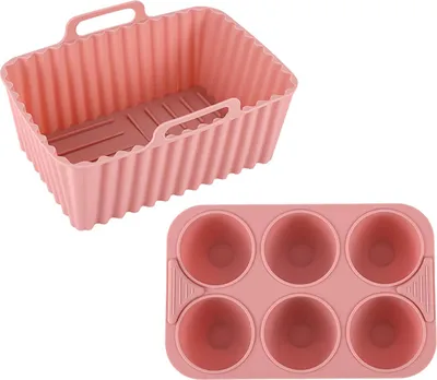 Produktbild von Air Fryer Liner Silikon-Backblech Rechteckige Antihaft-Form für Kuchen Jelly Pudding Spülmaschinenfest Air Fryer Zubehör