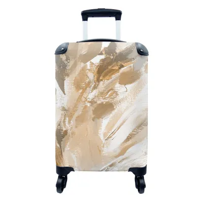 Produktbild von MuchoWow® Koffer Handgepäck Trolley Rollkoffer Kleine Reisekoffer mit 4 Rollen - Farbe - Gold - Luxus - Cabin Size < 55x40x23 cm & 55x40x20 cm - Fotokoffer - Kabinenkoffer - Boardgepäck - Reise-Box - Reisekoffer - Reisegepäck - Koffer mit Bild - Trolley für Kinder