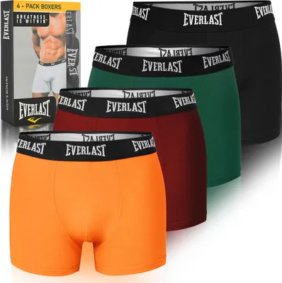 Obrázek produktu pro Everlast 4-pack - pánské boxerky z bavlny, pánské kalhoty, XL