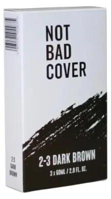 Zdjęcie produktu dla Not Bad Stuff - Not Bad Cover - Odsiwiacz do włosów i brody, (2-3) dark brown 3x60ml