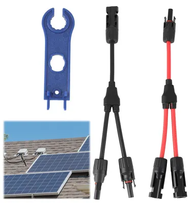 Productafbeelding van Y-kabel voor zonnepanelen, 6 mm², IP67 waterdichte fotovoltaïsche connector, 30 cm, 10 AWG
