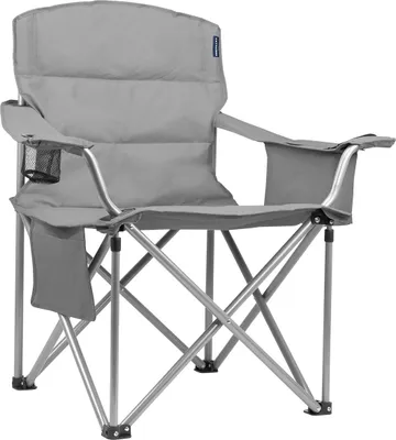Produktbild von TRVLMORE Campingstuhl - Klappbar - XL - Komfortabler Faltstuhl - 150 kg Tragkraft - Getränkehalter - Kühlfach - Angelstuhl - Klappstuhl - Grau