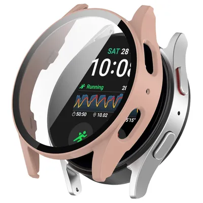Produktbild von Für Samsung Galaxy Watch 7 44mm Kunststoff PC Smart Watch Hülle + Schutz Hart Glas Pink