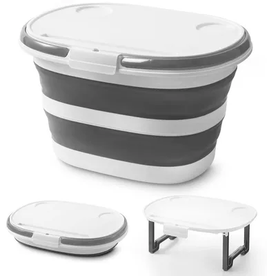 Image de Seaux pliables avec couvercle multifonctionnel pour usage domestique