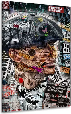 Produktbild von Wandbild Leinwandbild Street Art Style Kunstdruck XXL Wanddeko: 80x120x2cm