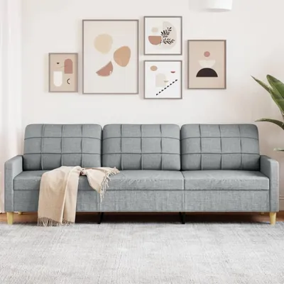 Immagine prodotto di Divano Maison Exclusive, 3 posti, colore grigio chiaro, 210 cm, rivestito in tessuto
