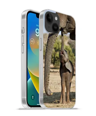 Produktbild von MuchoWow® Handyhülle Schutzhülle Hülle für Apple iPhone 14 Plus - Soft case Elefant - Tiere - Gras - Natur Silikon Softcase Handy Hülle - Abbildung