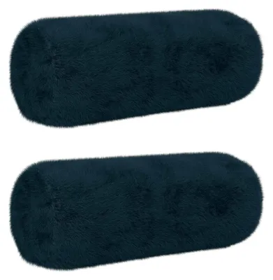 Image de vidaXL, housses de coussin, 2 pièces, HEERLEN, bleu marine, diamètre 15 x 40 cm