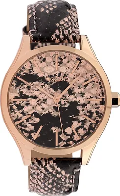 Produktbild von Oozoo Armbanduhr schwarz hellbraun Leder Timepieces Damen Analog-Quarzuhr UOC10430