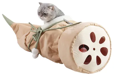 Immagine prodotto di Tunnel pieghevole per gatti con giocattolo appendibile