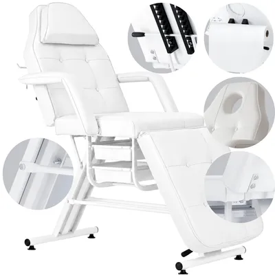 Produktbild von Kosmetikliege weiß mit Schubladen - Kosmetikstuhl, Wellnessliege & Tattoo Liege für SPA Verani