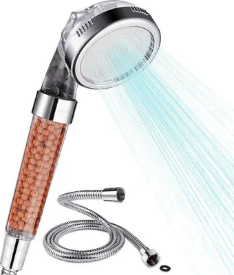 Produktbild von Douchekopset mit Sprühstrahl, 3 Einstellungen, wassersparender Hochdruckstrahl, Handduschkop für trockene Haut und Haare