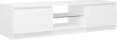 Produktbild von "2026 Aktion"TV-Schrank Industriestil - CLORIS - Fernsehenschrank - mit LED-Leuchten Weiß 140x40x36 cm - NeuMöbel7056142