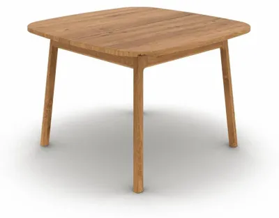 Produktbild von Esstisch Swig aus Wildeiche massiv geölt 100x130 Ausziehbar auf 170 cm Holzbeine