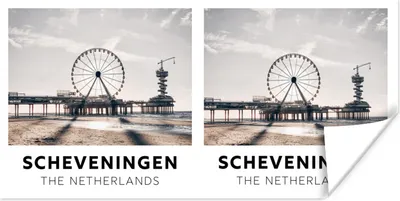Produktbild von MuchoWow® Poster Niederlande - Strand - Riesenrad 160x80 cm - Foto Poster